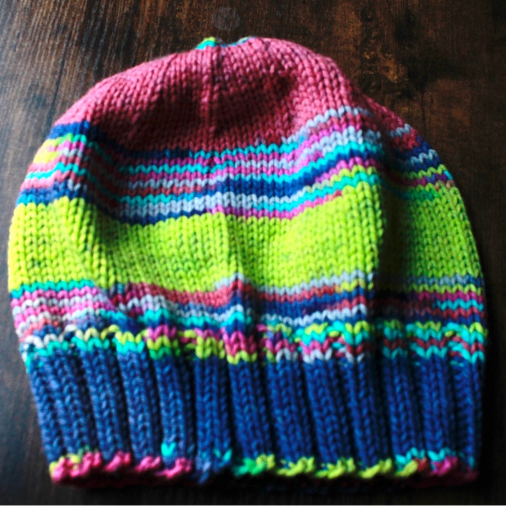 Handmade Colorful Striped knit Crochet Beanie Cap Hat